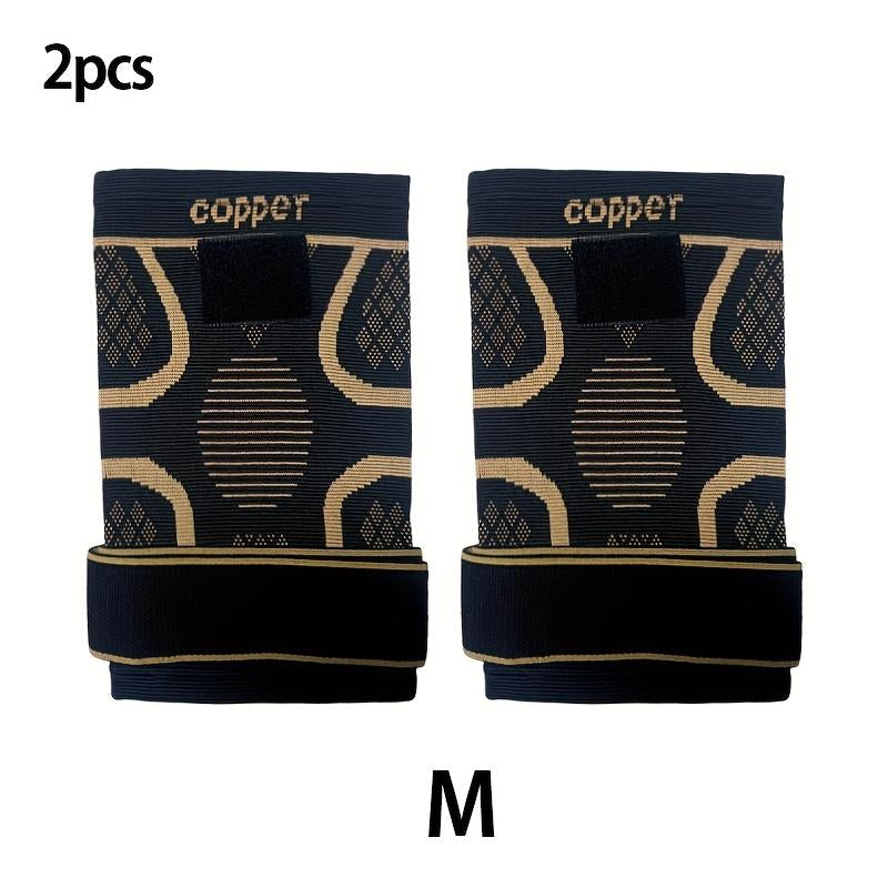2-Pack Copper Knee Braces with Adjustable Straps for Pain Relief and Support in Arthritis, ACL, and Meniscus Injuries for Men and Women