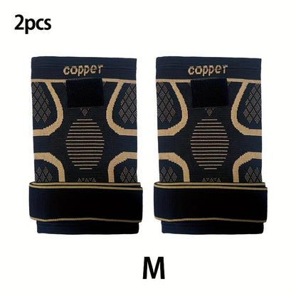 2-Pack Copper Knee Braces with Adjustable Straps for Pain Relief and Support in Arthritis, ACL, and Meniscus Injuries for Men and Women