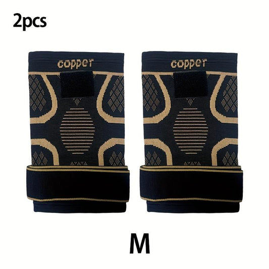 2-Pack Copper Knee Braces with Adjustable Straps for Pain Relief and Support in Arthritis, ACL, and Meniscus Injuries for Men and Women