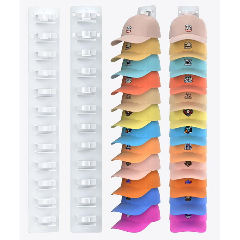 Hat Organizer for Baseball Caps 2Pack Wall Mount Hat Rack Holds up to 24 Hats Multilayer Display for Door Closet Cap Storage