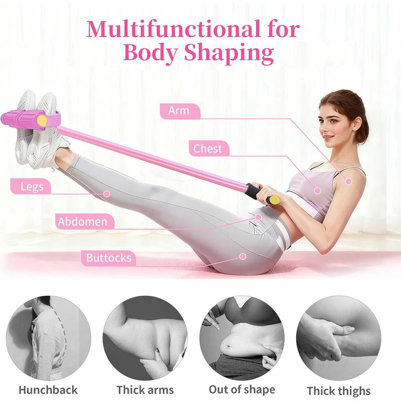 3-In-1 Multifunction Pedal Resistance Band, Elastic Pull Rope Fitness, Full-Body Workout at Home Gym, Exercise Sit-Up, Yoga, Abdominal Training