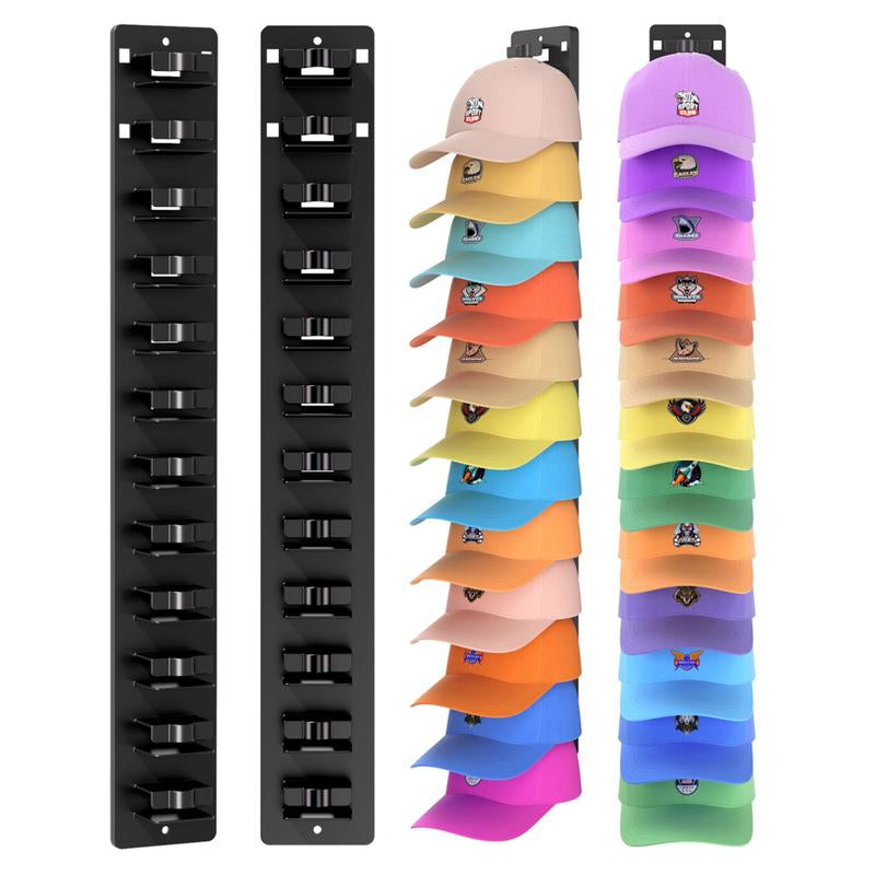 Hat Organizer for Baseball Caps 2Pack Wall Mount Hat Rack Holds up to 24 Hats Multilayer Display for Door Closet Cap Storage