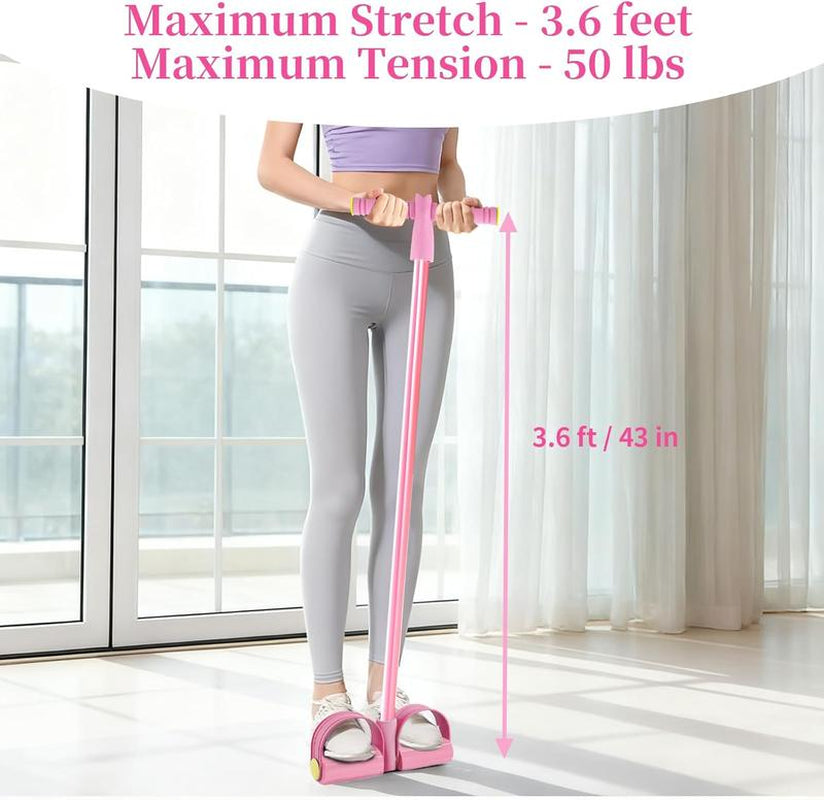 3-In-1 Multifunction Pedal Resistance Band, Elastic Pull Rope Fitness, Full-Body Workout at Home Gym, Exercise Sit-Up, Yoga, Abdominal Training