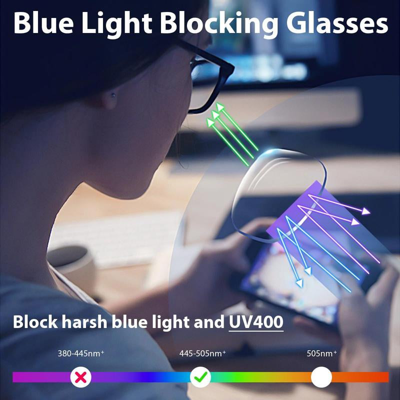Blue Light Eyeglasses for Men Women, Blue Light Lens, Blue Light Glasses Men,Bluelight Glasses Women, Computer Glasses