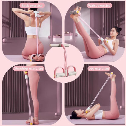 3-In-1 Multifunction Pedal Resistance Band, Elastic Pull Rope Fitness, Full-Body Workout at Home Gym, Exercise Sit-Up, Yoga, Abdominal Training