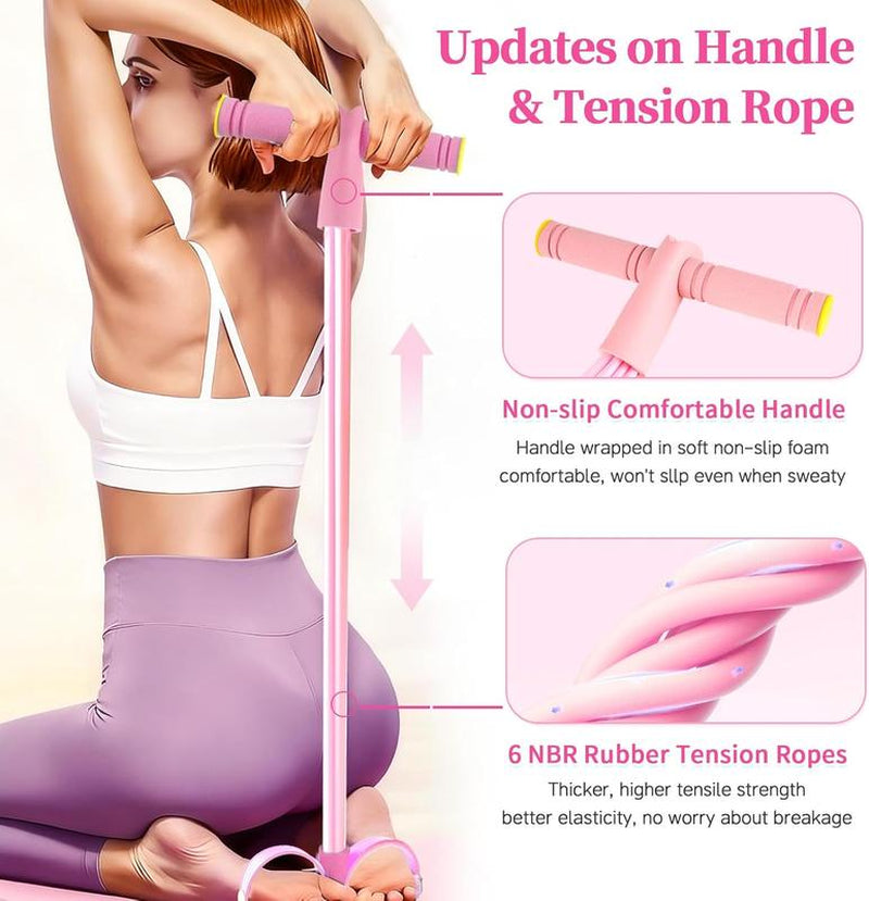 3-In-1 Multifunction Pedal Resistance Band, Elastic Pull Rope Fitness, Full-Body Workout at Home Gym, Exercise Sit-Up, Yoga, Abdominal Training