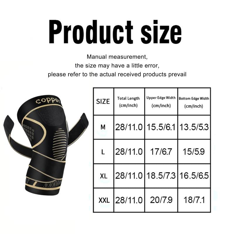 2-Pack Copper Knee Braces with Adjustable Straps for Pain Relief and Support in Arthritis, ACL, and Meniscus Injuries for Men and Women