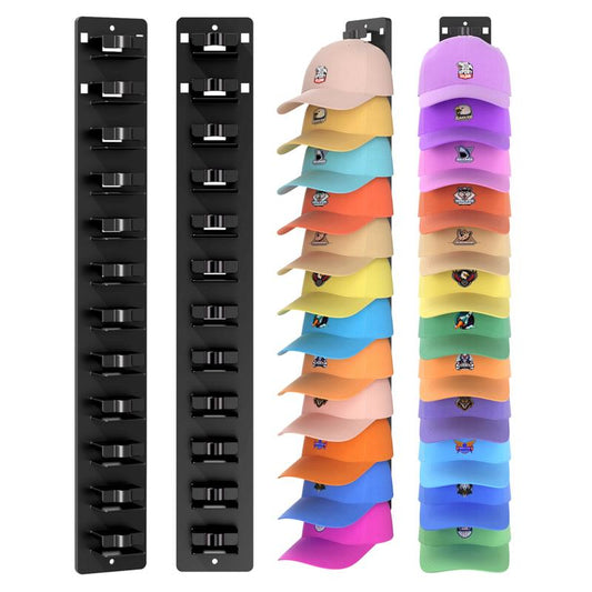 Hat Organizer for Baseball Caps 2Pack Wall Mount Hat Rack Holds up to 24 Hats Multilayer Display for Door Closet Cap Storage