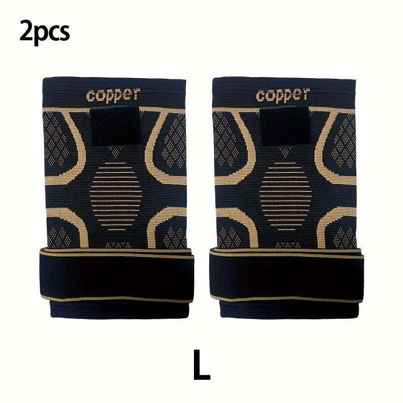 2-Pack Copper Knee Braces with Adjustable Straps for Pain Relief and Support in Arthritis, ACL, and Meniscus Injuries for Men and Women