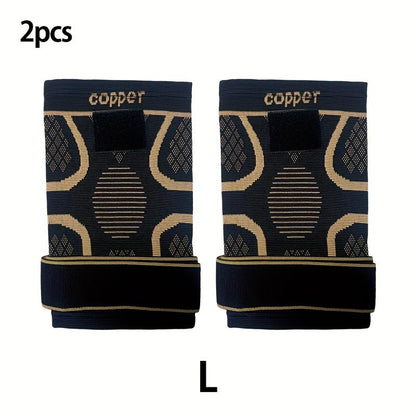 2-Pack Copper Knee Braces with Adjustable Straps for Pain Relief and Support in Arthritis, ACL, and Meniscus Injuries for Men and Women