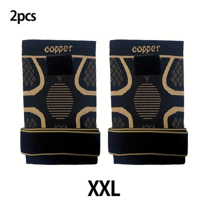 2-Pack Copper Knee Braces with Adjustable Straps for Pain Relief and Support in Arthritis, ACL, and Meniscus Injuries for Men and Women